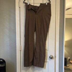 7 For All Mankind Brown Checkered Flare Pants